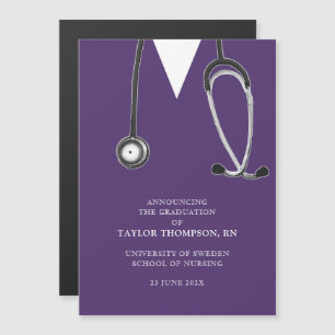 Invitación Magnética Anuncio de graduación de enfermería