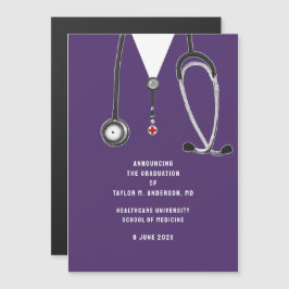 Invitación Magnética Anuncio de graduación de la facultad de medicina