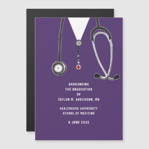 Invitación Magnética Anuncio de graduación de la facultad de medicina 