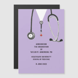 Invitación Magnética Anuncio de graduación de la facultad de medicina 