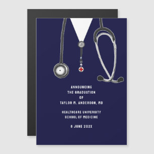 Invitación Magnética Anuncio de graduación de la facultad de medicina 