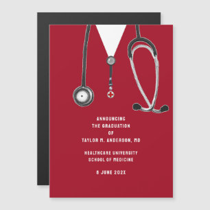 Invitación Magnética Anuncio de graduación de la facultad de medicina