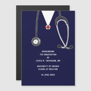 Invitación Magnética Anuncio de graduación de la facultad de medicina 