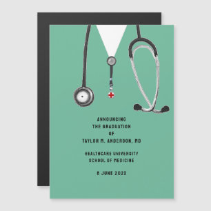 Invitación Magnética Anuncio de graduación de la facultad de medicina