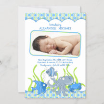 Anuncio de nacimiento de bebé bajo el mar