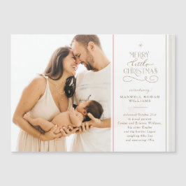 Invitación Magnética Anuncio de nacimiento de feriado de Navidades pequ