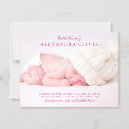 Invitación Magnética Anuncio de nacimiento de foto de bebé personalizad