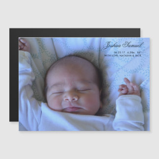 Invitación Magnética Anuncio de nacimiento de foto personalizado para n