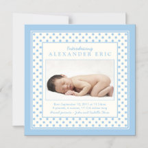 Anuncio de nacimiento de un niño con foto de Polka