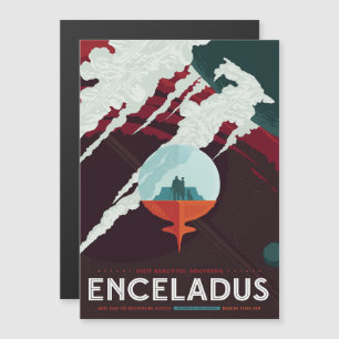 Invitación Magnética Anuncio de viajes de Ciencia Ficción, Moon Encelad