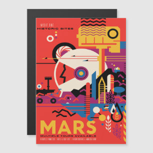 Invitación Magnética Anuncio de viajes de ciencia ficción, Planet Mars