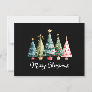 Invitación Magnética Árboles de Navidad divertidos y alegres lazo Santa
