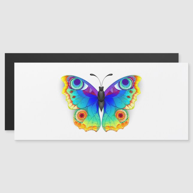 Invitación Magnética Arcoiris mariposa Peacock Eye (Anverso/Reverso)