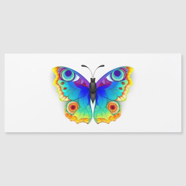 Invitación Magnética Arcoiris mariposa Peacock Eye (Anverso)