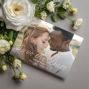Invitación Magnética Ardent Romance Photo Wedding Save the Date