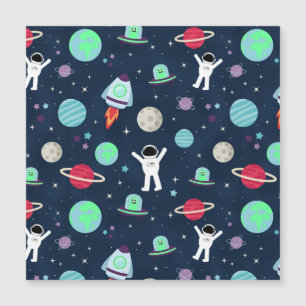 Invitación Magnética Astronautas Planetas Cohetes y Alienígenas