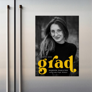 Invitación Magnética Audaz graduación de fotografía de tipografía amari