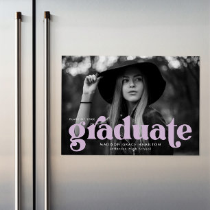 Invitación Magnética Audaz Graduación de la fotografía de la tipografía