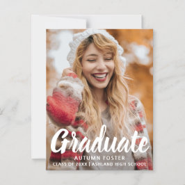 Invitación Magnética Audaz tipografía foto graduación moderna