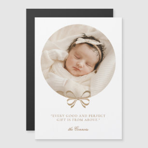 Invitación Magnética Aviso perfecto de nacimiento de oro y blanco