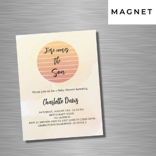 Invitación Magnética Baby Shower aquí viene el lujo del sol del hijo