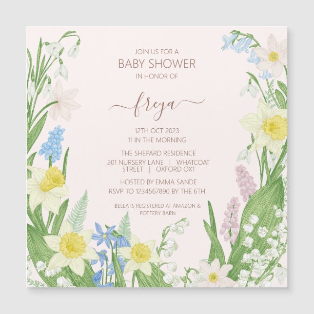 Invitación magnética Baby Shower de Semana Santa (Anverso)