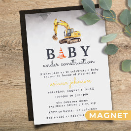Invitación Magnética Baby Under Construction Boy Baby Shower