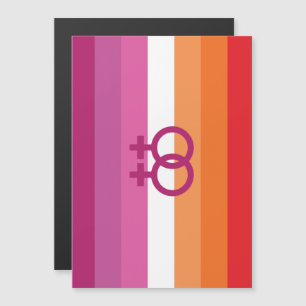 Invitación Magnética Bandera de orgullo lésbico WLW (Atardecer)