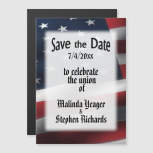 Invitación Magnética Bandera estadounidense salva la fecha
