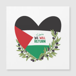Invitación Magnética Bandera palestina y ramas de olivo
