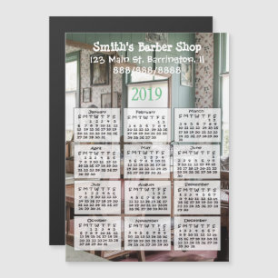 Invitación Magnética Barber Shop Mini Calendario Magnet 2019