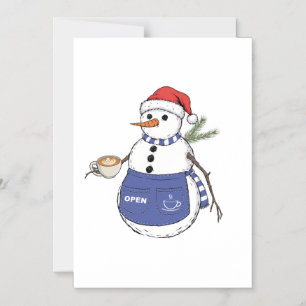 Invitación Magnética Barista de muñeco de nieve Navidad 2026 Café festi