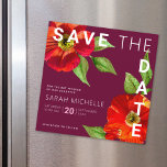 Invitación Magnética Bat Mitzvah Save Date Burgundy Floral Watercolor<br><div class="desc">¡Asegúrate de que todos tus amigos y parientes puedan celebrar el hito de tu hija Bat Mitzvah! Envíe esta moda, impresionante, floral acuarela con moderno tipo san serif con fondo burdeos, tarjeta de invitación magnética "Save the Date" personalizada. Personalice el texto del personalizado con el nombre y la fecha de...</div>