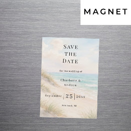 Invitación Magnética Beach coastal modern wedding Save the Date magnet