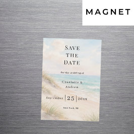 Invitación Magnética Beach coastal modern wedding Save the Date magnet