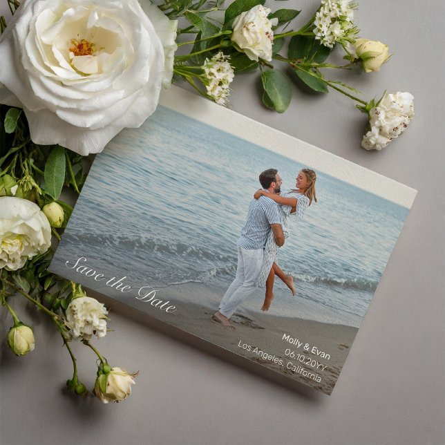 Invitación Magnética Beach Romance Photo Wedding Save the Date (Subido por el creador)