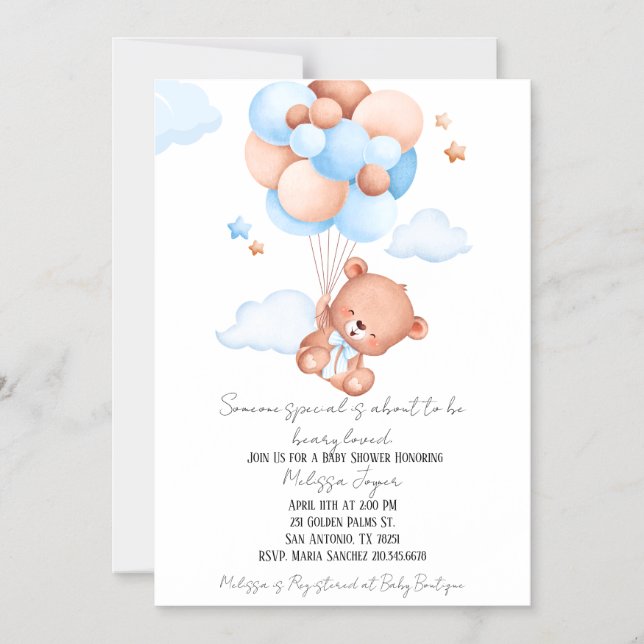 Invitación Magnética Beauty Loved Baby Shower Invitation  (Anverso)