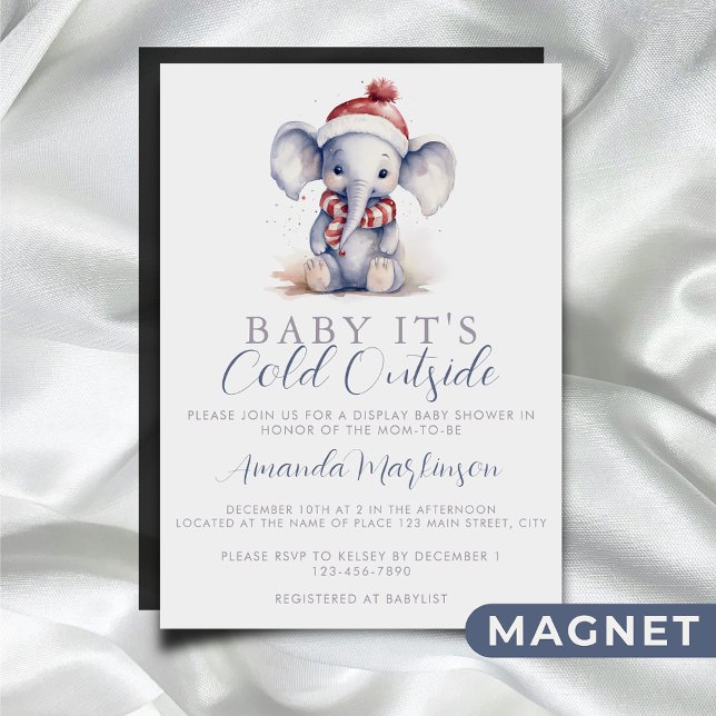 Invitación Magnética Bebé, hace frío afuera de la ducha de navidades de (Subido por el creador)
