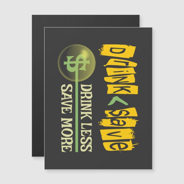 Invitación Magnética Beber menos, ahorrar más (Anverso/Reverso)