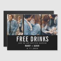 Bebidas gratis Tres bodas de fotos Guardar la fech