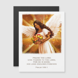 Invitación Magnética Bendiciones de Acción de Gracias. Ángel Religioso