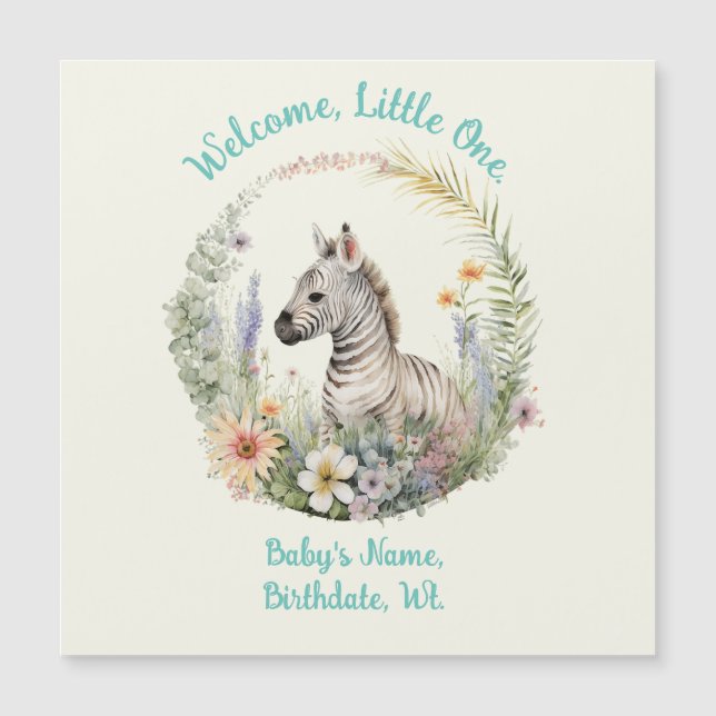 Invitación Magnética Bienvenida, anuncio de nacimiento/Baby Shower (Anverso)