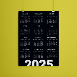 Invitación Magnética Blanco Y Negro De Kalender 2025