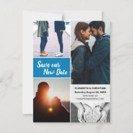Invitación Magnética Blue Save our New Date Boda Photo