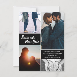 Invitación Magnética Blue Save our New Date Photo Change Date