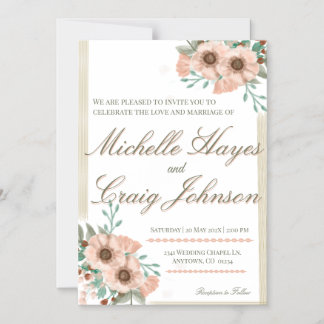 Invitación Magnética BODA BOHO Peach