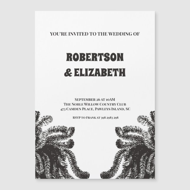 Invitación Magnética Boda botánico personalizado (Anverso)