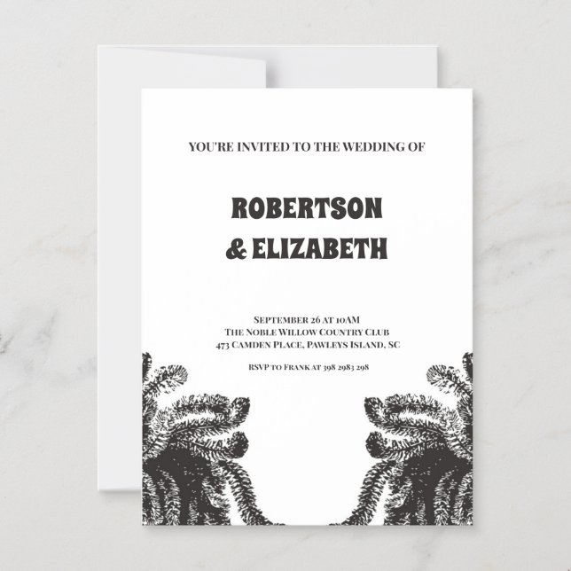 Invitación Magnética Boda botánico personalizado (Anverso)