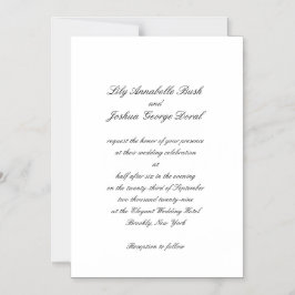 Invitación Magnética Boda Clásica en Blanco y Negro Atemporal