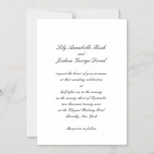 Invitación Magnética Boda Clásica en Blanco y Negro Atemporal